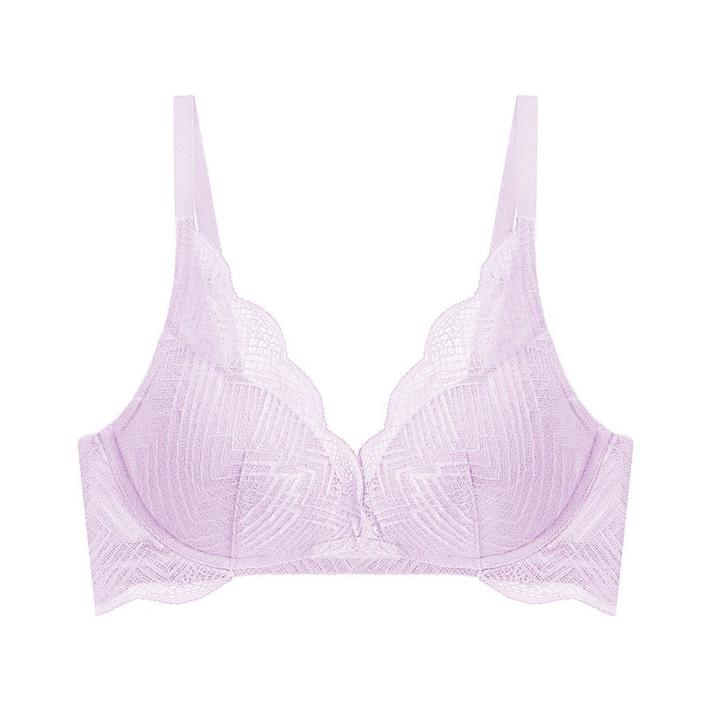 Triumph เสื้อชั้นในไม่มีโครงรูปแบบ Deep V รุ่น Aqua Shan HU DV 02  รหัส 10218430 สีม่วง 7125