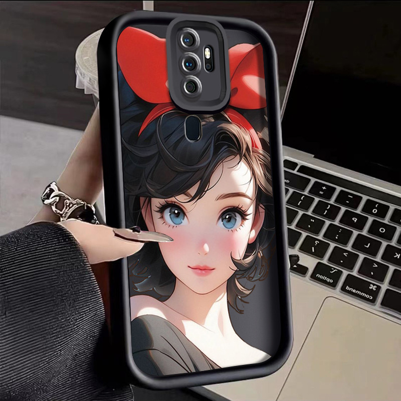 เคสสำหรับ OPPO A5 2020 OPPO A9 2020 เคสซิลิโคนนิ่มดูดซับแรงกระแทกเคสโทรศัพท์มีลายลายสาวสวย