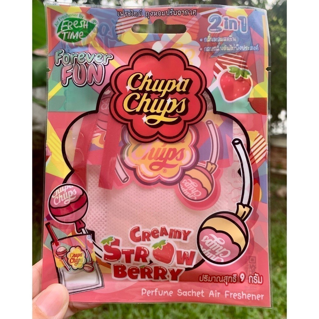 [แพ็ค12ชิ้น] FreshTime X Chupa Chups ถุงหอมปรับอากาศ ถุงหอมรถยนต์ น้ำหอมรถยนต์ ถุงหอมจูปาจุ๊ปส์ ดับกลิ่น 9g - รูปที่ 3