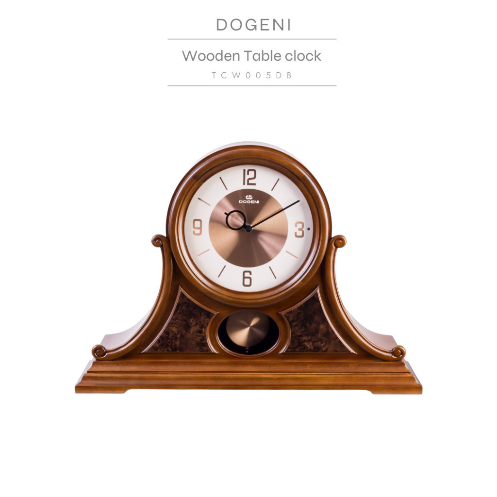 DOGENI นาฬิกาตั้งโต๊ะไม้ Wooden Table Clock (TCW005DB)