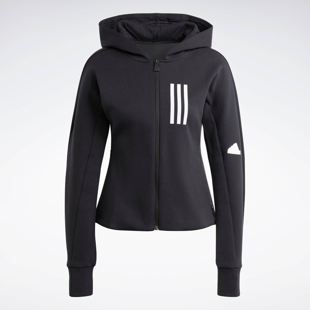 adidas Lifestyle Mission Victory Slim Fit Full-Zip Hoodie Women Black HU0240