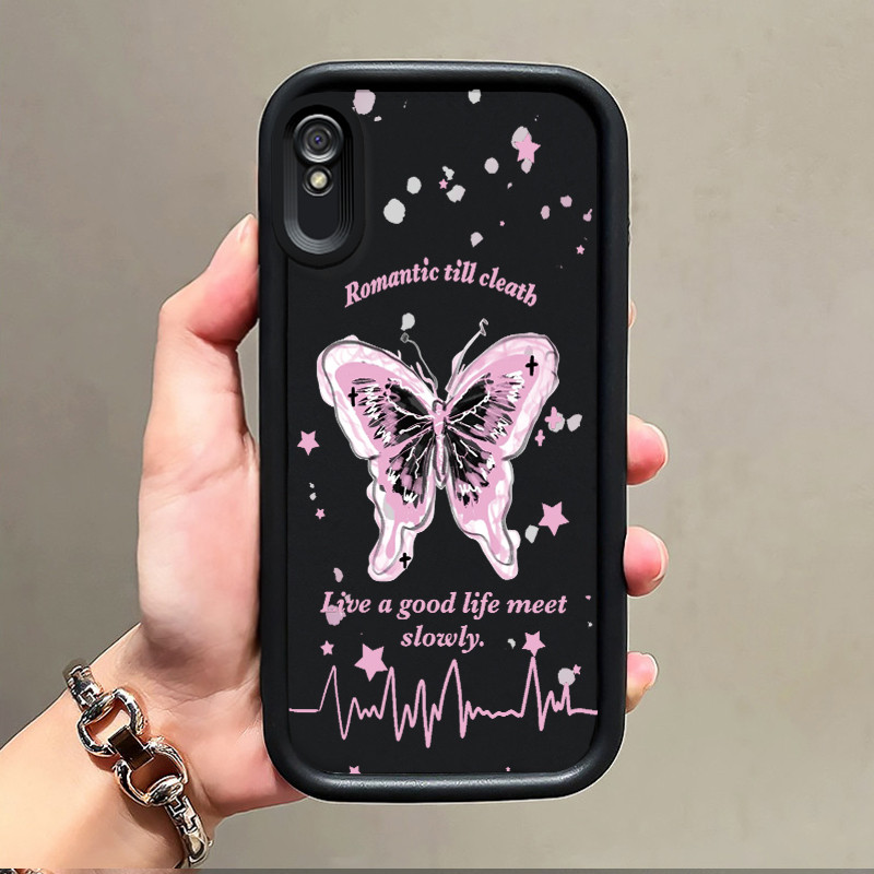 เคสสำหรับ Xiaomi Redmi 9A Redmi 9i Redmi 9T Redmi 9 Power เคสโทรศัพท์ผีเสื้อสวยงามพร้อมกรอบเนื้อนิ่มซิลิโคนกันกระแทก