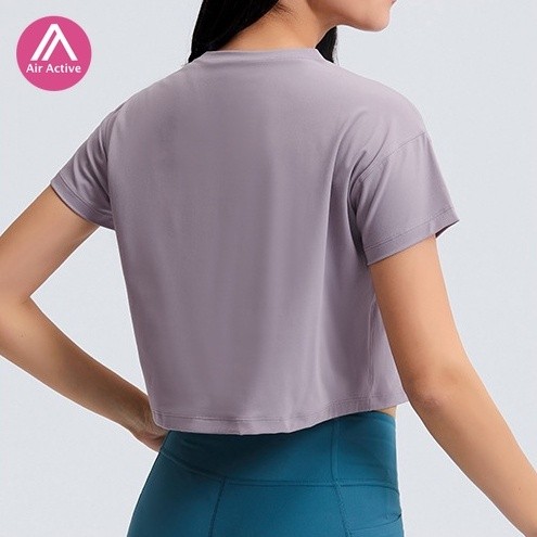 Air Active เสื้อครอปท็อปสำหรับผู้หญิงที่แหลมหนาวช่วยให้ร่างกายโดดเด่น เหมาะสำหรับการเล่นโยคะ วิ่ง ปั่นจักรยาน