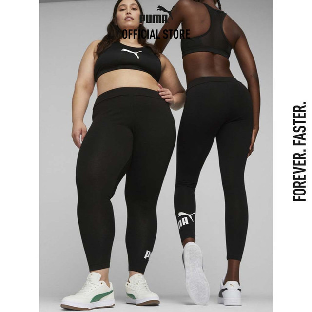PUMA BASICS - กางเกงเลกกิ้งผู้หญิง Essentials Logo สีดำ - 58683201