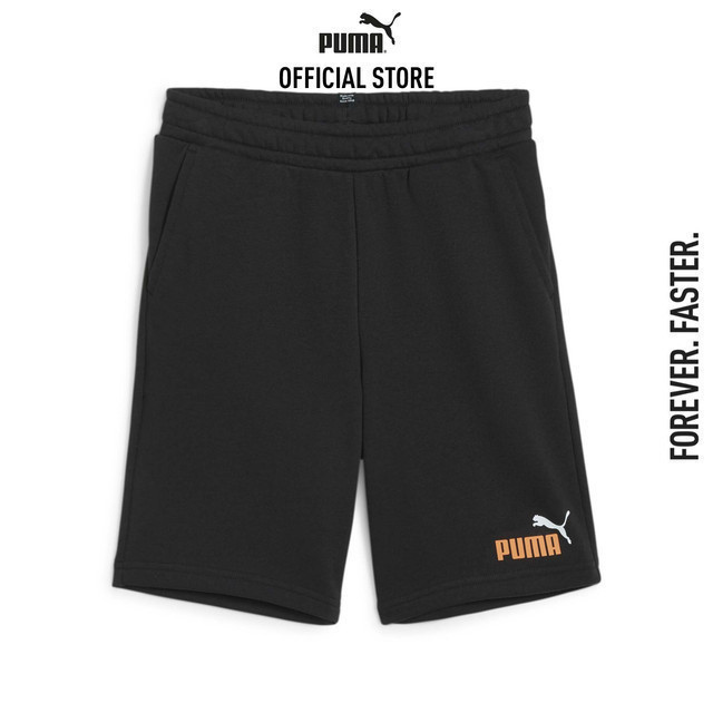 PUMA KIDS - กางเกงขาสั้นเด็กโต Essentials+ Two-Tone สีดำ - 58698961