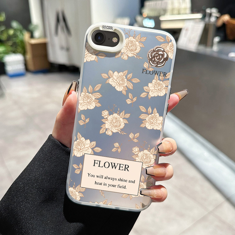 เคสสำหรับ iPhone 6 Plus 6s Plus 7 Plus 8 Plus SE 2020 X Xr Xs Max เคสป้องกันการตกใหม่เคสมือถือโปร่งแสงดอกไม้ทันสมัย