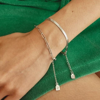 Valichain - Vani Herringbone Bracelet 3mm (White Gold)