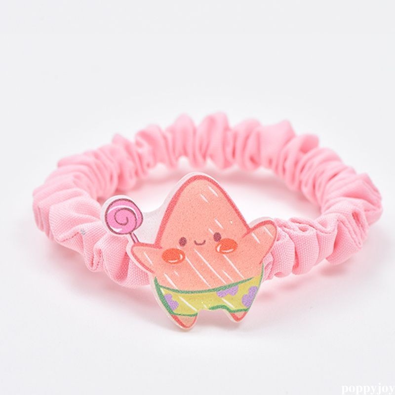 poppyjoy Spongebob Insเชือกผมน่ารักหางม้าเชือกผมยืดหยุ่นสูงยางรัดของขวัญเพื่อน