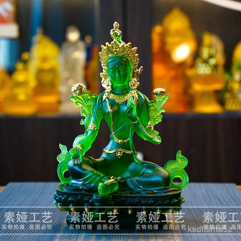 พระพุทธรูป Tara Tara สีเขียวเลียนแบบเรซิน IDKK