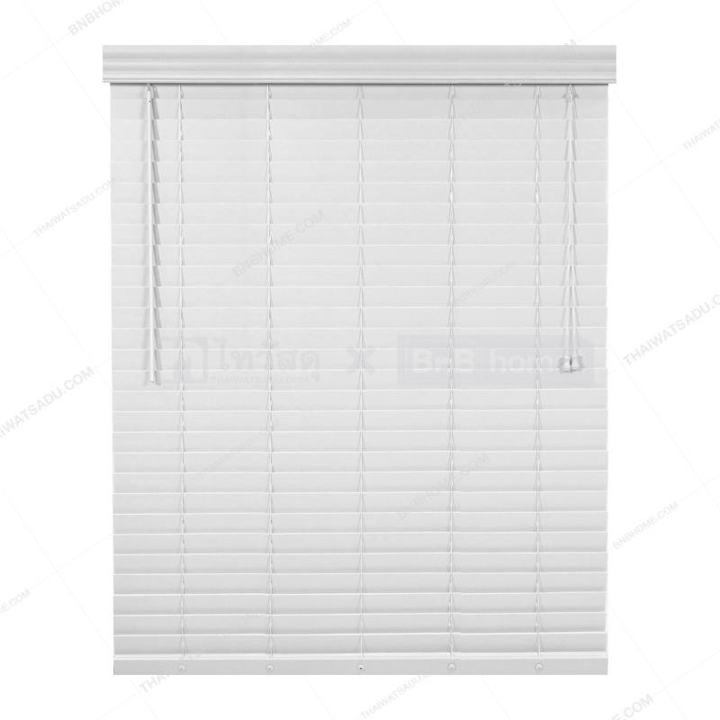KASSA HOME มู่ลี่ PVC ลายไม้ รุ่น RF-M-002 WH 120.130 ขนาด 120 x 130 ซม. สีขาว