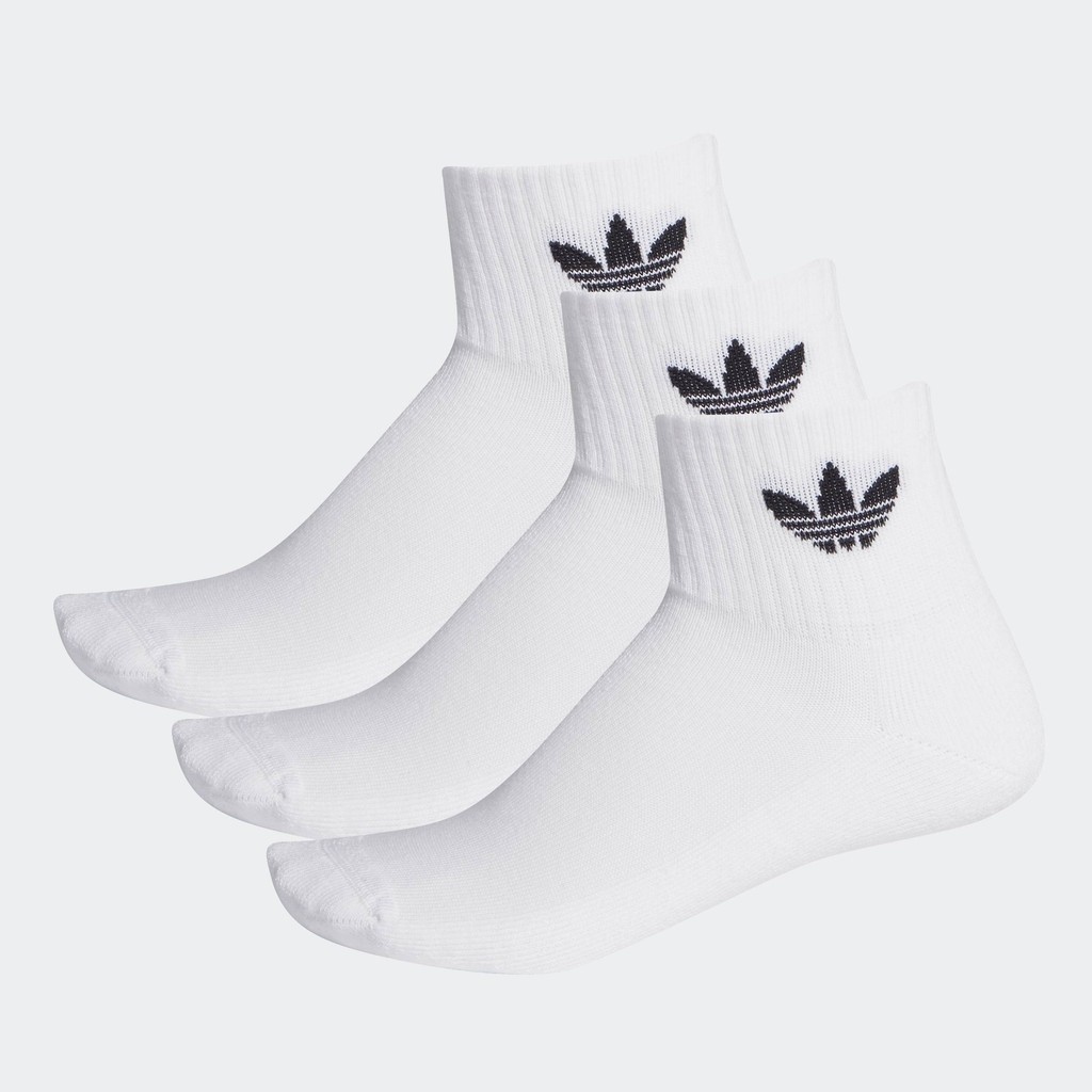 adidas Lifestyle Mid Crew Socks 3 Pairs Unisex White FT8529