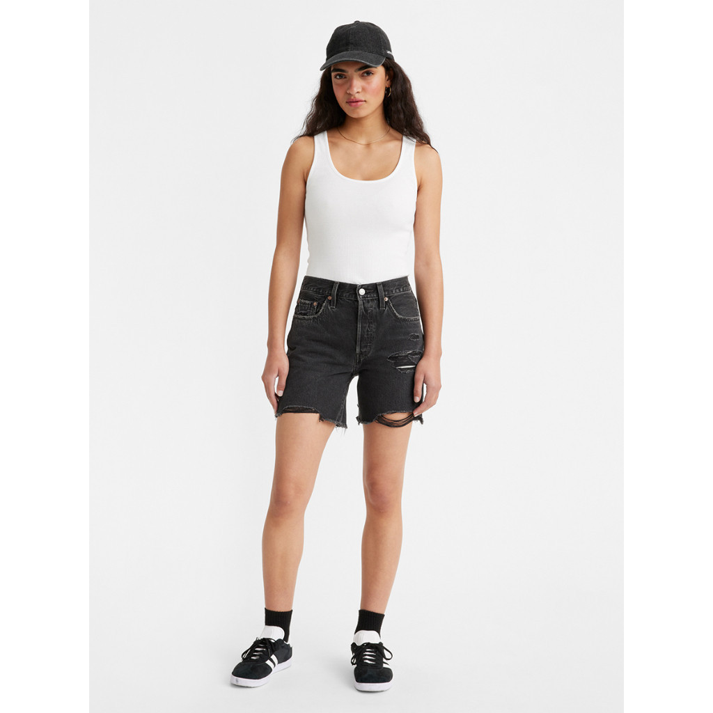 กางเกงขาสั้นผู้หญิง Levi's® Women's 501® Original High-Rise Mid-Thigh Jean Shorts