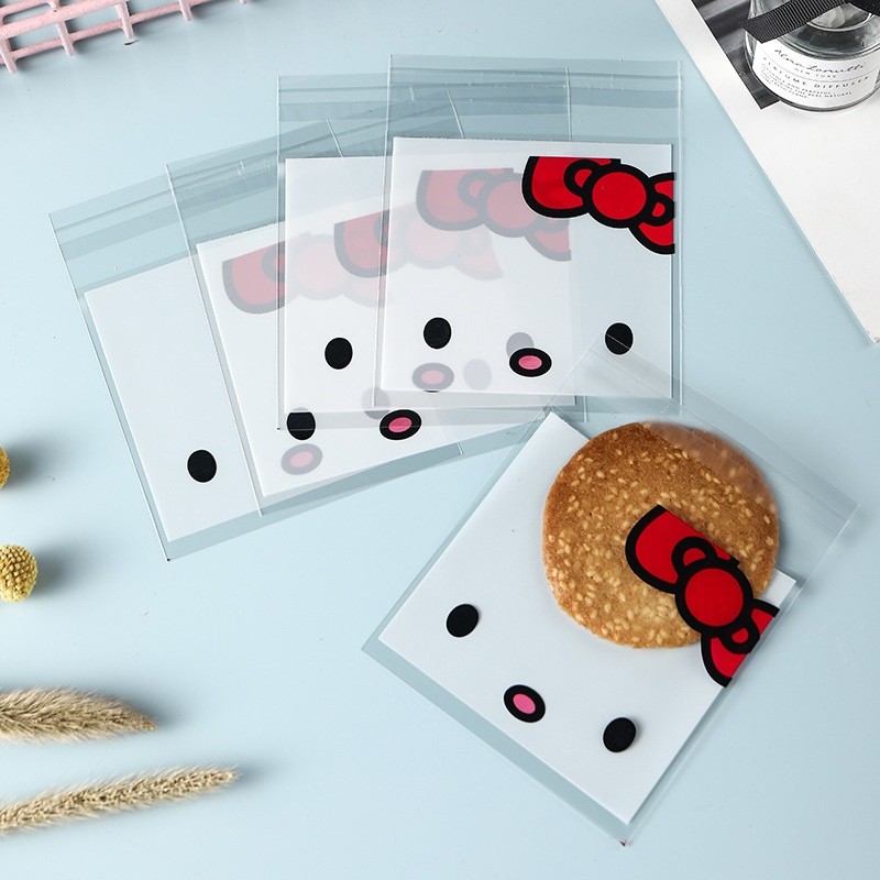 🏠 100 ชิ้นพลาสติกพิมพ์ถุงเก็บ  Kawaii น่ารัก Pochacco ปิดผนึกกระเป๋าหมายเหตุบรรจุภัณฑ์การ์ตูน Self-กาวของขวัญ