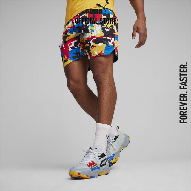 PUMA BASKETBALL - กางเกงบาสเกตบอลขาสั้น Winners Circle สีดำ 62479501