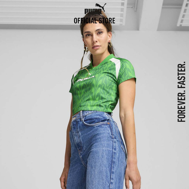PUMA PRIME/SELECT - เสื้อฟุตบอลสำหรับผู้หญิง Baby Tee สีเขียว 63098936