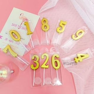 😍COD😍เทียนตัวเลขสีทอง เทียนวันเกิดHappy birthdayพร้อมส่ง