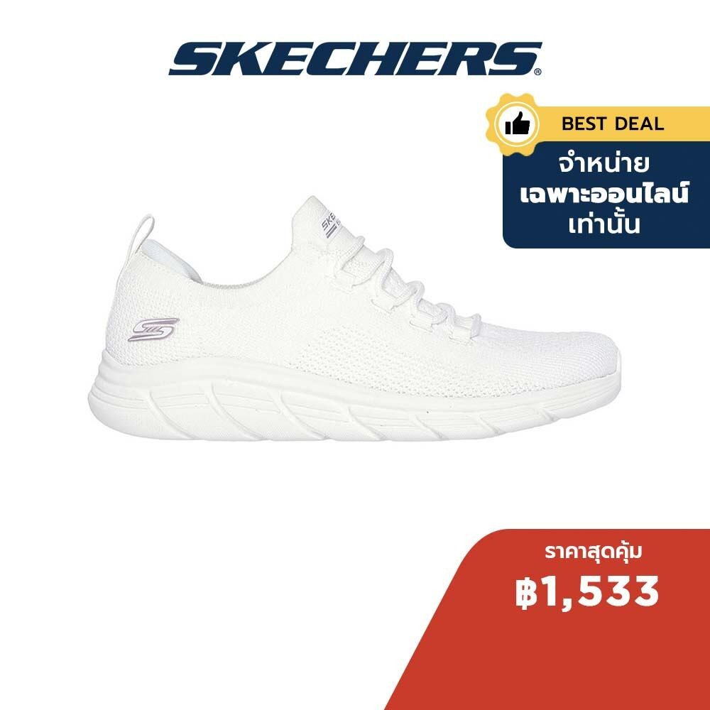 Skechers สเก็ตเชอร์ส รองเท้าผู้หญิง Women Online Exclusive Bobs B Flex Lo Bobs Sport Shoes - 117590-WHT - Memory Foam