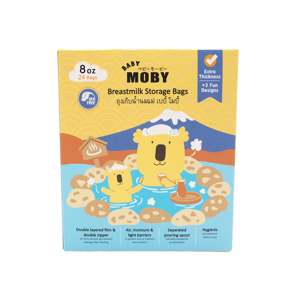 [ของแถม4.4]Baby Moby ถุงเก็บน้ำนม  8oz (24ถุง/กล่อง) (1 กล่อง) ลาย JAPAN