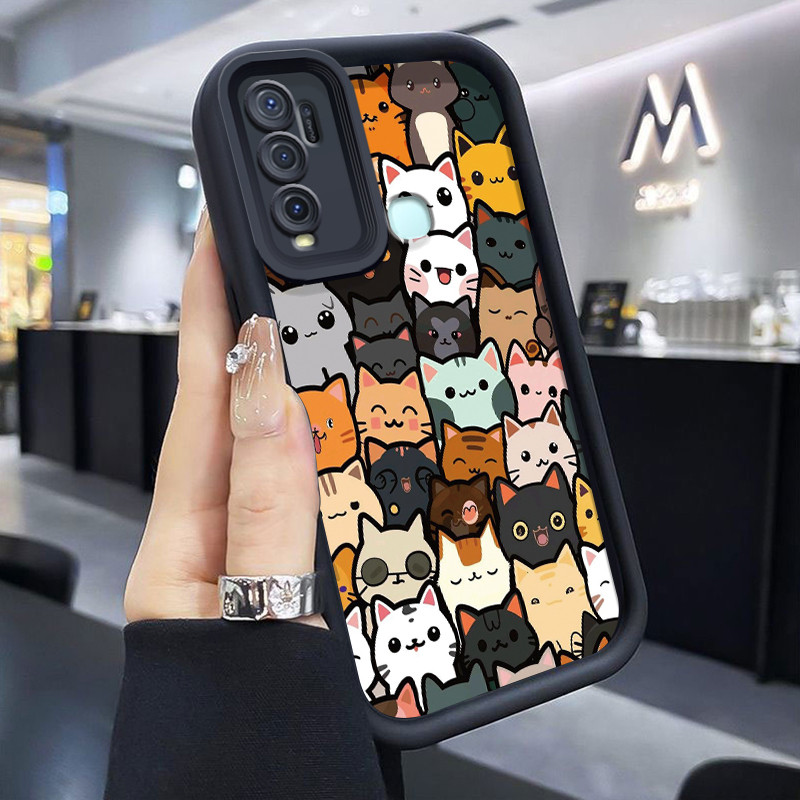 เคสสำหรับ VIVO Y50 VIVO Y30 VIVO Y30i เคสป้องกันโทรศัพท์รูปแมวน่ารัก