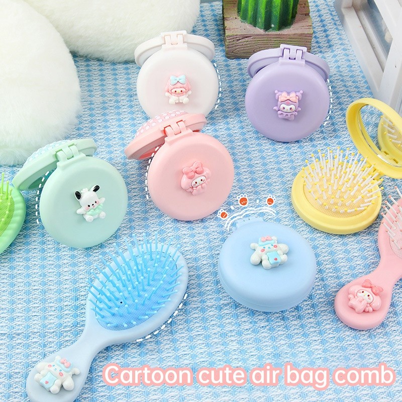 elegantedge การ์ตูน Mini Air Bag หวีนวดแบบพกพาหวีขนาดเล็กนักเรียน Air Cushion หวี