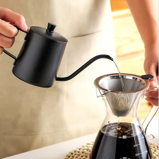 กาดริปกาแฟ สแตนเลส สีเงิน/สีดำ 250ml/350ml/600ml Stainless Pour-Over Coffee Drip Pot