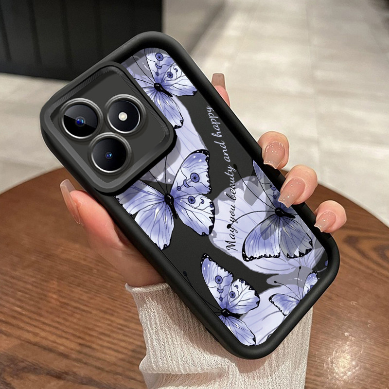 เคสสำหรับ Realme C53 C51 C51s Realme Narzo N53 Realme Note 50 เคสป้องกันโทรศัพท์ดีไซน์ผีเสื้อ