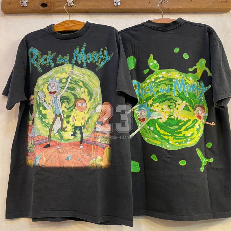 Rick And Morty Bio Washed tag Original Bootleg แท้ เสื้อวินเทจ เสื้อการ์ตูนตำนาน heavy vintage shirt