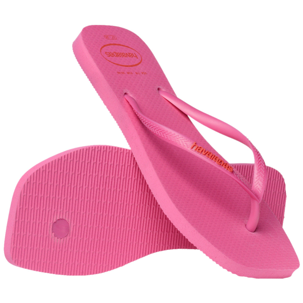 HAVAIANAS รองเท้าแตะผู้หญิง Slim Square Logo Pop Up PINK 41489595784F_H4PIXX