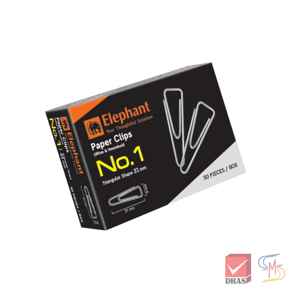Elephant ตราช้าง ลวดเสียบกระดาษแบบเหลี่ยม NO.1 31 มม.