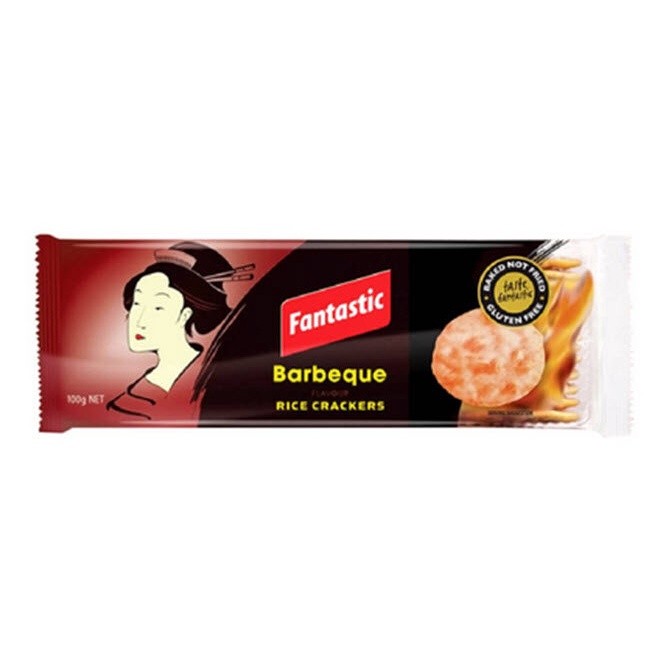 Fantastic Rice Cracker Barbecue 100G ขนม ขนมกินเล่น ขนมปังกรอบ แครกเกอร์ นำเข้าจากออสเตรเลีย