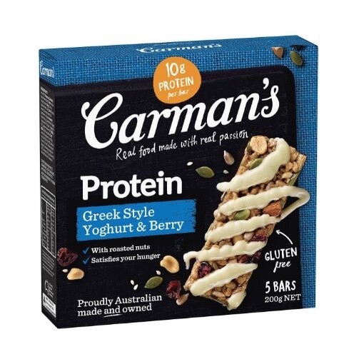 Carman'S Greek Yoghurt & Berry Protein Bar (5Bar 200Gnet) โปรตีนบาร์ โปรตีน โปรตีนแท่ง โปรตีนเสริม ข