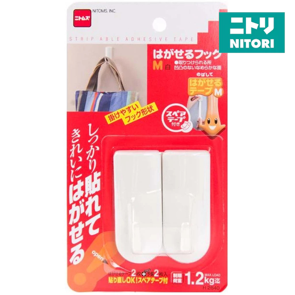 NITORI ตะขอ PEELABLE HOOK M 1.2KG 2P