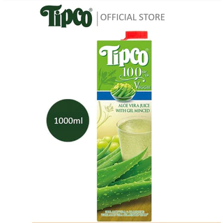 TIPCO น้ำว่านหางจระเข้พร้อมเนื้อว่าน Aloe vera & Grape juice 100% ขนาด 1000 มล.