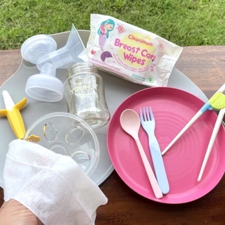 ผ้าเปียกทำความสะอาดกรวยปั๊มนม อุปกรณ์ปั๊มนม Breast Pump Wipes ไม่มีแอลกอฮอล์ ไม่มีน้ำหอม food grade เข้าปากเด็กได้
