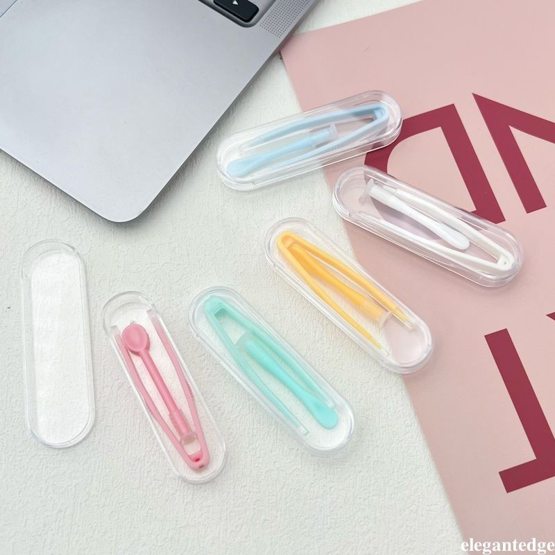 elegantedge ชุดน้ํายาล้างคอนแทคเลนส์สีแบบพกพากล่องคลิปดูด Rod กล่องเก็บ