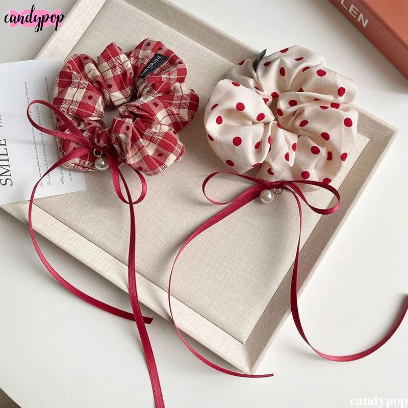 candypop บัลเล่ต์สไตล์โบว์ริบบิ้นขนาดใหญ่ลําไส้เชือกผม High-end Headdress ผู้หญิงเชือกผมอ่อนโยน