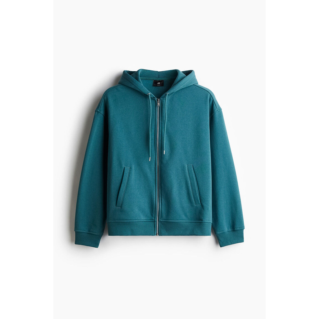 H&M ผู้ชาย เสื้อฮู้ดมีซิปทรงหลวม 1011890_1