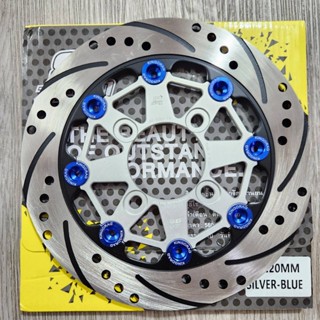 ZERN8.1 ลายสามเหลี่ยม เงินหมุดน้ำเงิน จานดิสเบรค ขนาด 220 มิ…