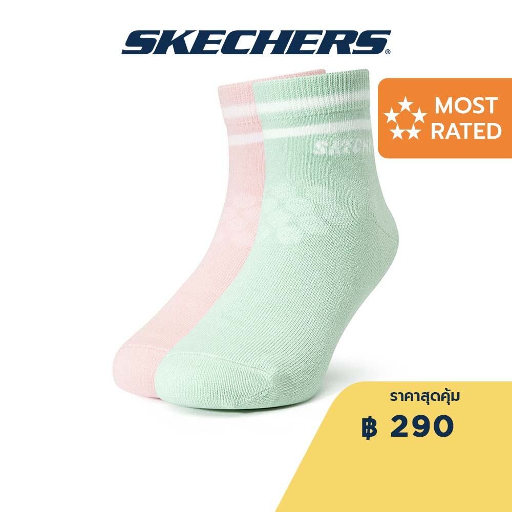 Skechers สเก็ตเชอร์ส ถุงเท้าหุ้มข้อเด็ก Kid Quarter Sock Accessory - P224K075-03YK