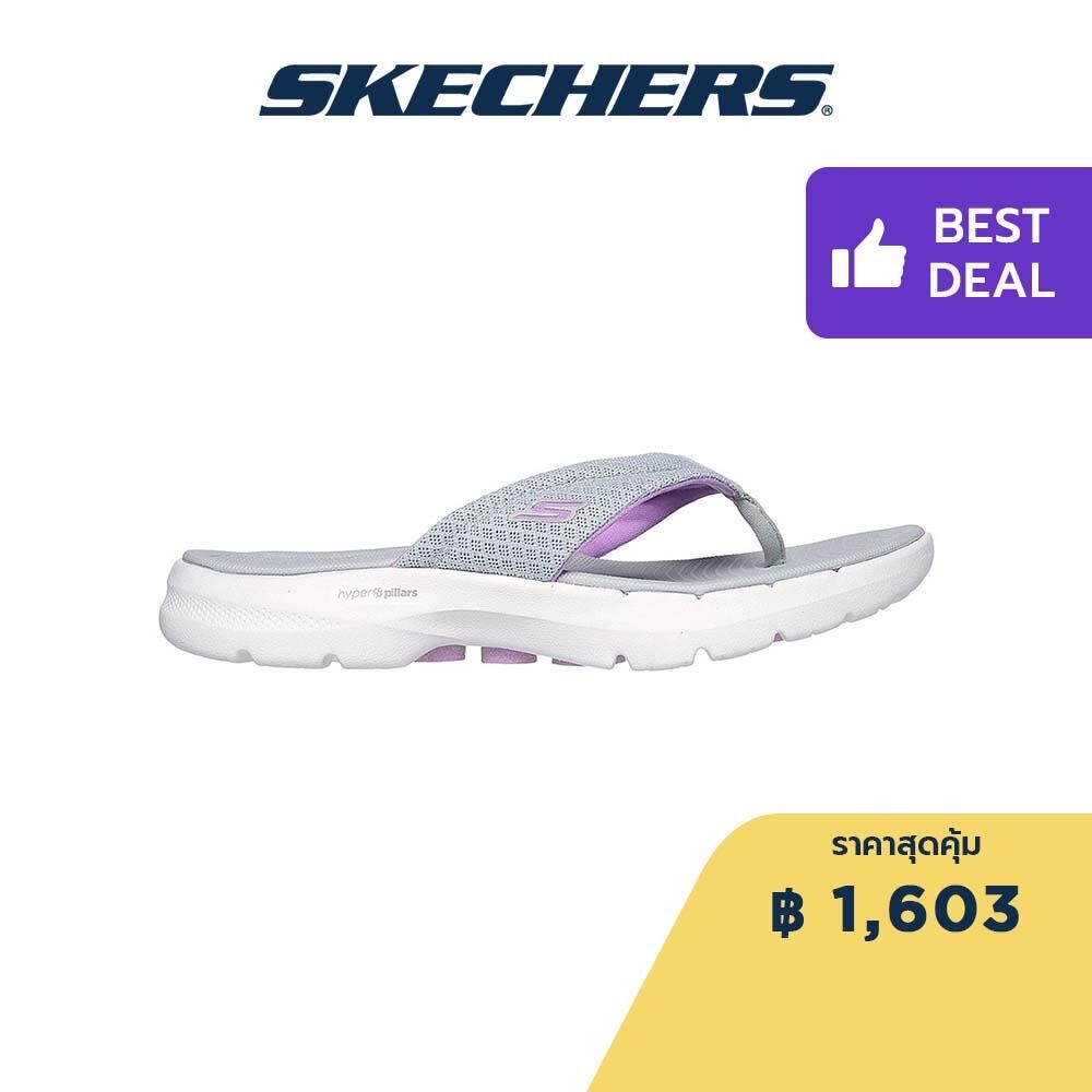 Skechers สเก็ตเชอร์ส รองเท้าแตะผู้หญิง Women On-The-GO GOwalk 6 Focus Walking Sandals - 140999-GRY