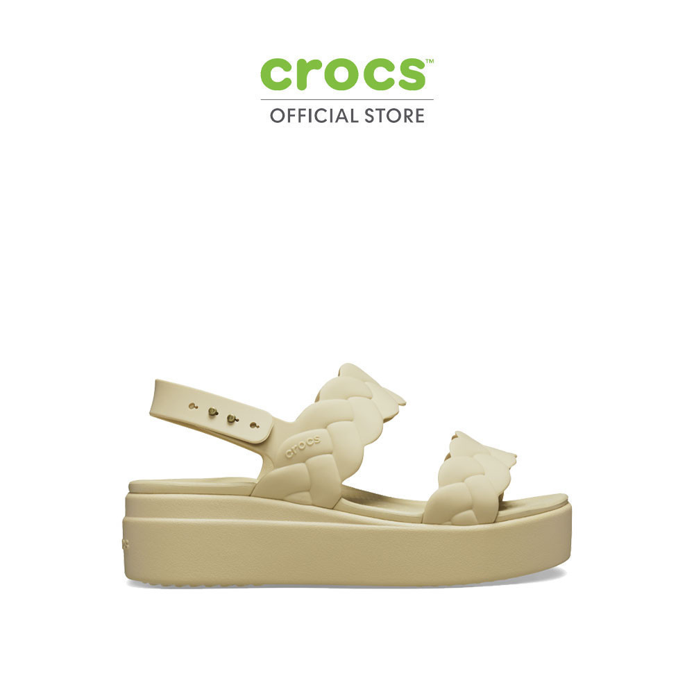 CROCS รองเท้าแตะผู้หญิง BROOKLYN UPPER LOW WEDGE SANDAL รุ่น 209977212 - CHAI