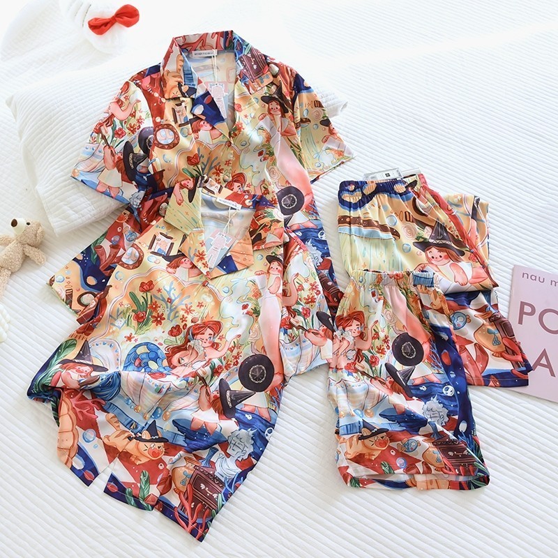 ชุดนอน Mulen (Muslin pajamas) Silk Satin รุ่น (N5087 T5087)