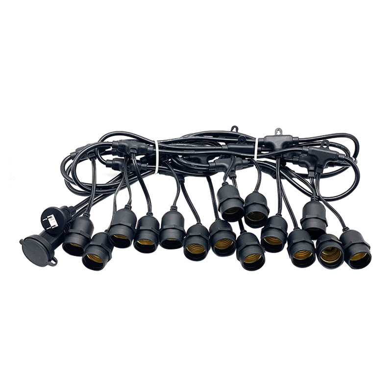 LUZINO ขั้วกันน้ำไฟระย้า E27 รุ่น SL-DC01/5 ขนาด 5 ม.15 ขั้ว สีดำ