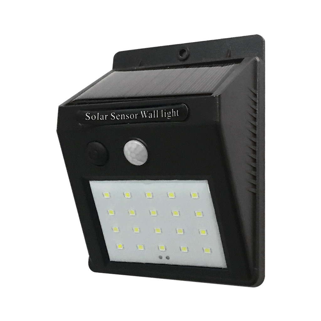 LUZINO โคมไฟผนังโซล่าเซลล์ รุ่น SL-17016 ขนาด 12.5 x 9.5 x 5 ซม. สีดำ