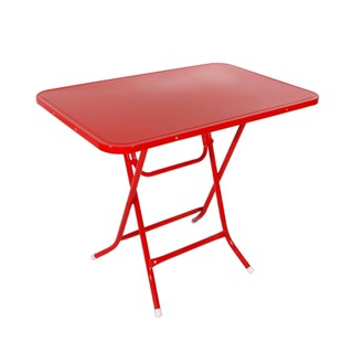 KASSA โต๊ะพับเหล็กทรงเหลี่ยม ขนาด 91.5 x 60.5 ซม. สีแดง