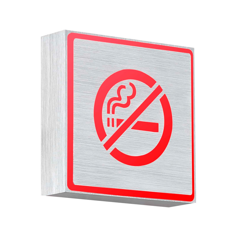 LUZINO ป้ายไฟติดผนัง No Smoke (LED 3 วัตต์) รุ่น 19406-smoke ขนาด 11 x 3 x 11 ซม. สีเงิน
