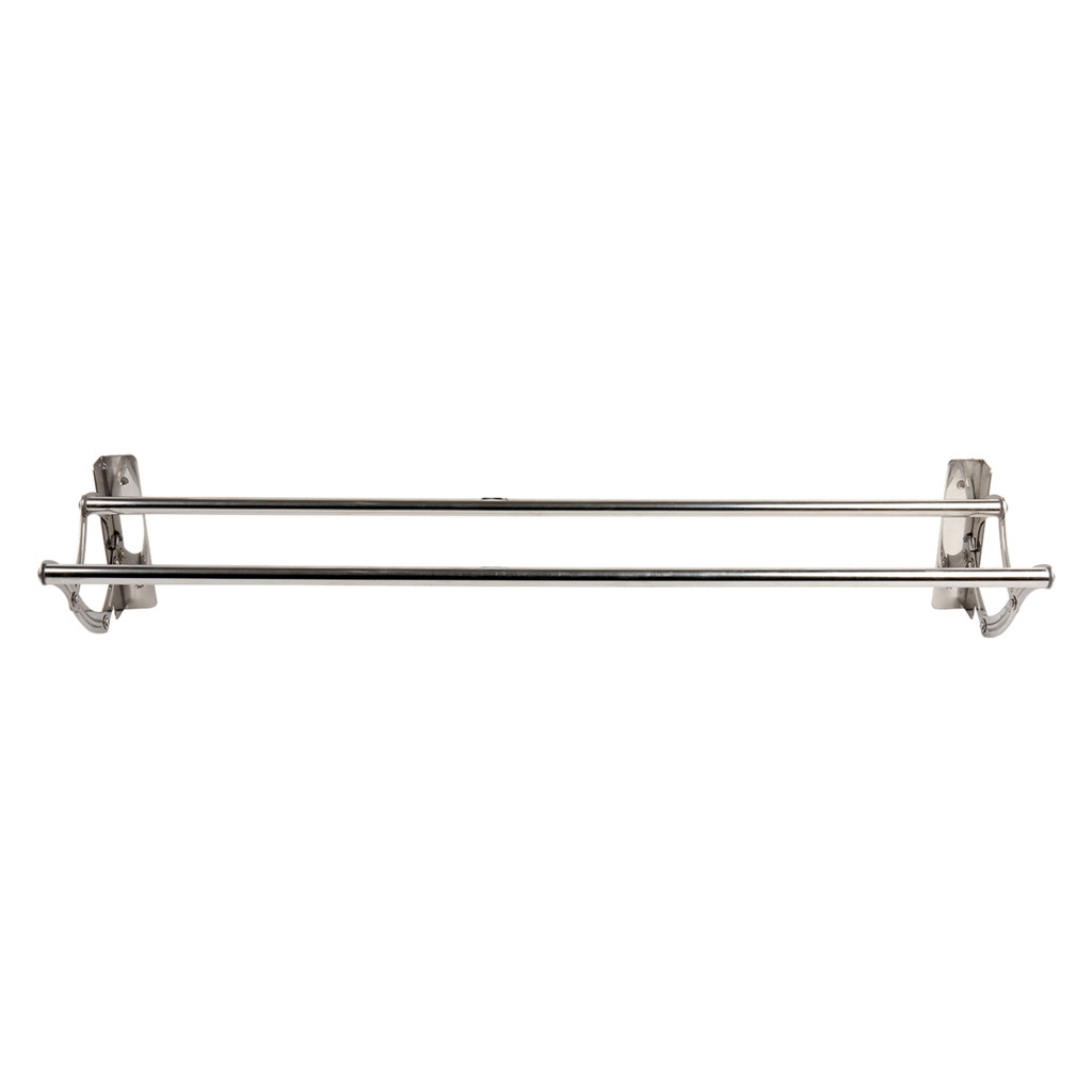 KASSA HOME ราวแขวนติดผนัง สเตนเลส รุ่นตัวเอส 80 ซม. 2 เส้น ขนาด 80 x 23.5 x 15 ซม. สีเงิน