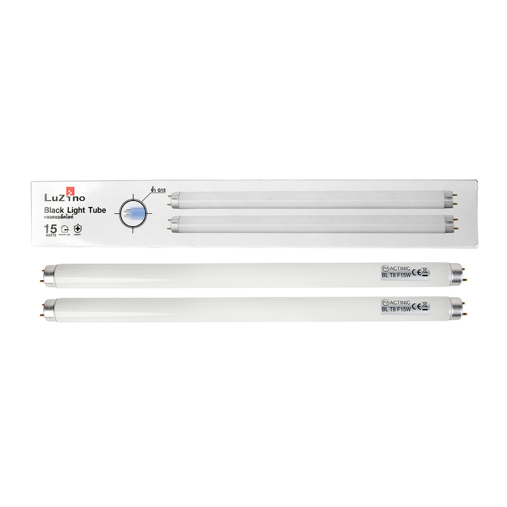 LUZINO หลอดไฟแบล็คไลท์ 15W รุ่น T8 UV TUBE 15W (แพ็ค 2 หลอด)
