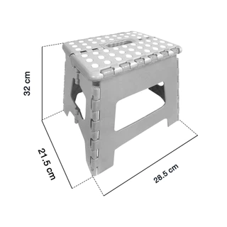 KASSA HOME เก้าอี้สตูลพับได้ L รุ่น TG59320 ขนาด 28.5 x 21.5 x 32 ซม. สีเทา