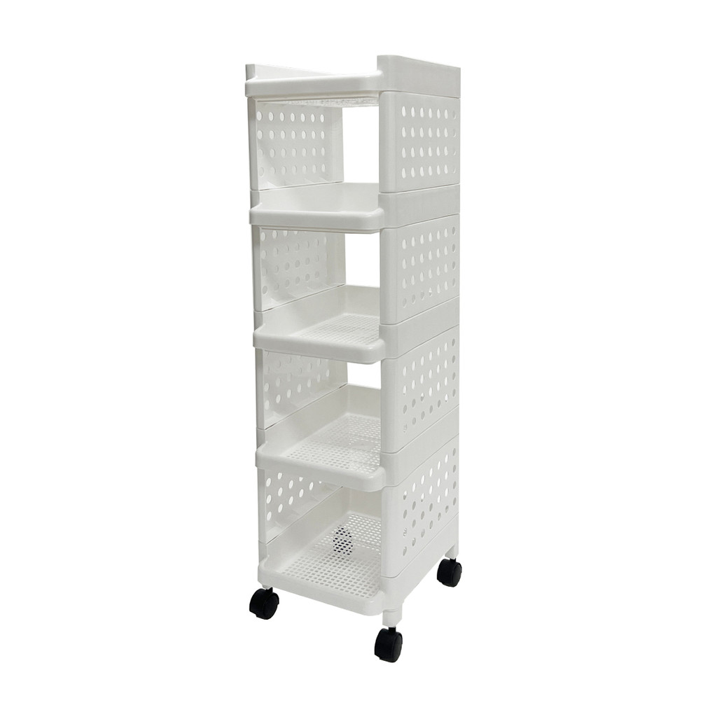 KASSA HOME ชั้นวางพลาสติกอเนกประสงค์ 3 ชั้น 2 ลิ้นชัก Circle  ุรุ่น API-1072R ขนาด 48 x 30 x 97.5 ซม.